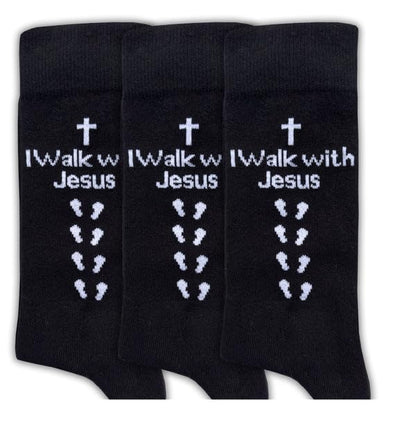 Sierra Socks Men's Combed Cotton Christian Cross Crew Socks - color: 3pr Blk, size: 10-13