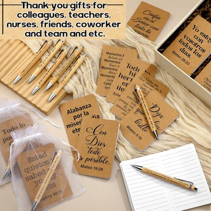 Fuyoooo 72 Pcs Spanish Christian Gift Notebook Set Regalos Cristianos En Español Para Women Men Bible Church Catholic Religious for Back to School Office Sunday School Bible Study Group(Vintage Style) - style: Vintage Style