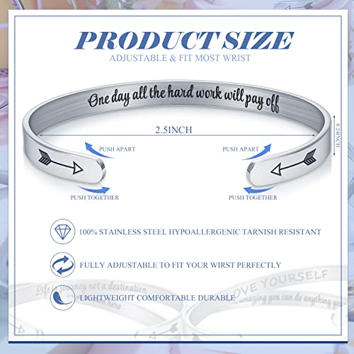 MTLEE 30 Pcs Inspirational Cuff Bracelets Bulk Gifts for Women Motivational Bible Verse Bracelet Silver Personalized - style: Novel