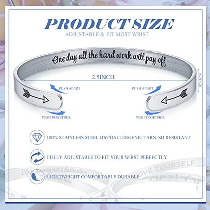 MTLEE 30 Pcs Inspirational Cuff Bracelets Bulk Gifts for Women Motivational Bible Verse Bracelet Silver Personalized - style: Novel