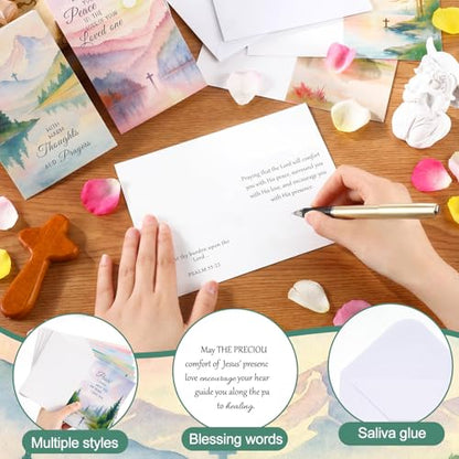 Motiskyy 36 Pcs Christian Sympathy Cards with Envelopes, Watercolor Designs