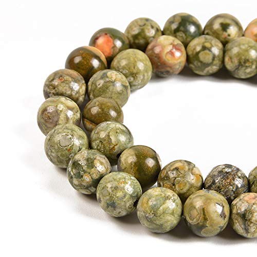 90pcs 4mm Natural Rhyosite Gemstone Round Spacer Loose Stone Beads for Jewelry Making 15.5" 1 Strand (Rhyosite, 4mm 90Beads) - color: Rhyosite, size: 4mm 90Beads