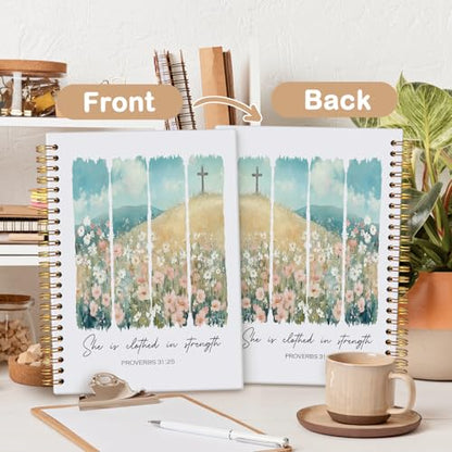 MOFUYU Christian Notebook for Women,Bible Journal,Christian Gifts - color: Jesus is the light-flower