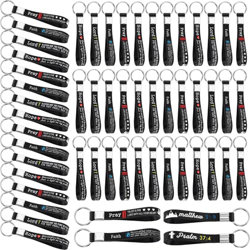 Sureio 60 Pcs Christian Bible Keychains