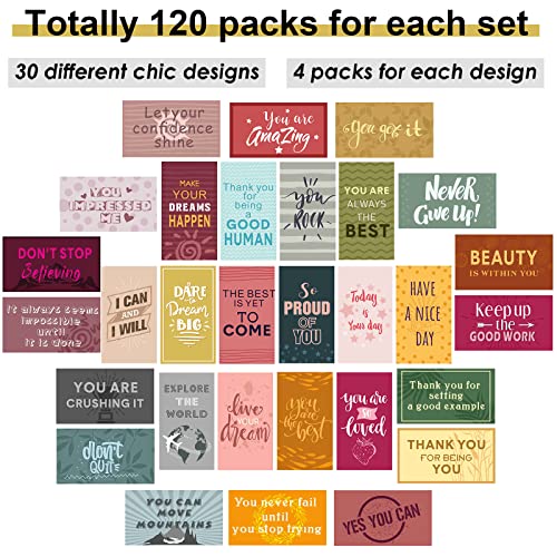 Outus 120 Pcs Motivational Encouragement Inspirational Card Boho Rainbow - style: Retro Style