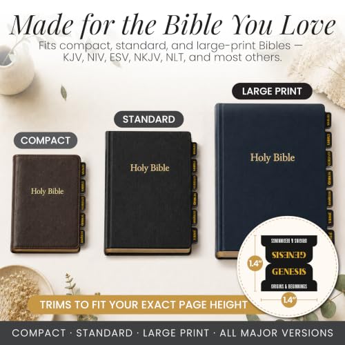 90 Christian Bible Tabs for Women, Men, Kids - Black Gold Version - color: Black Gold