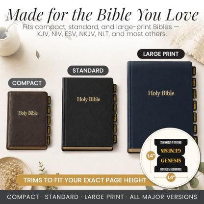 90 Christian Bible Tabs for Women, Men, Kids - Black Gold Version - color: Black Gold