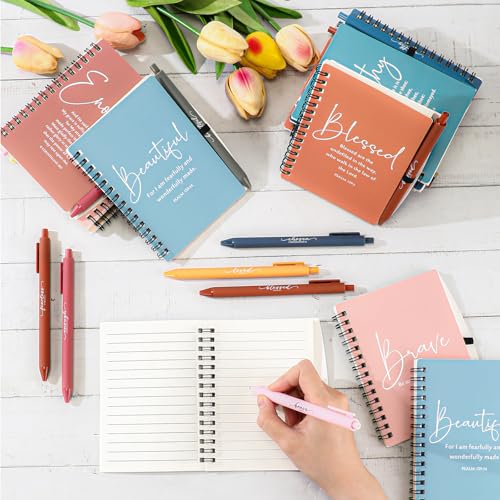 Kosiz 12 Sets Christian Gifts Bulk Prayer Journals Pens, Bright Color - color: Bright Color