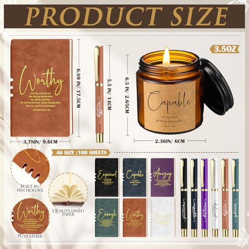 FillTouch 6 Set Christian Gift for Women Men Coffee Mug Journal Pen Candle - color: Classic Color