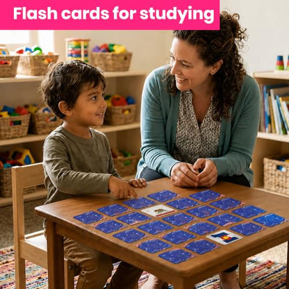 Menique U.S. States Flags Memory Matching Game – 100 Cards, 50 States and Capitals – Flashcards – Learn Flags & Abbreviations – Kids and Adults - style: U.S. States Flags