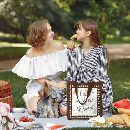 Bible Tote Bags Cute Christian Preppy Canvas Tote Bag Christian Gifts for Women Reusable Shopping Bags(Parent) - color: Child of God-1