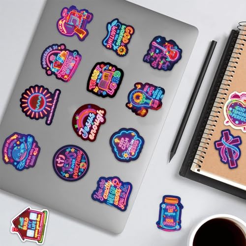 108Pcs Neon Jesus Stickers, Christian Bible Stickers Pack for Teens Adults, Vibrant Religious Vinyl Decals for Water Bottles, Laptops, Journals, Inspirational Faith-Based Christmas Thanksgiving Decor - style: Neno Jesus