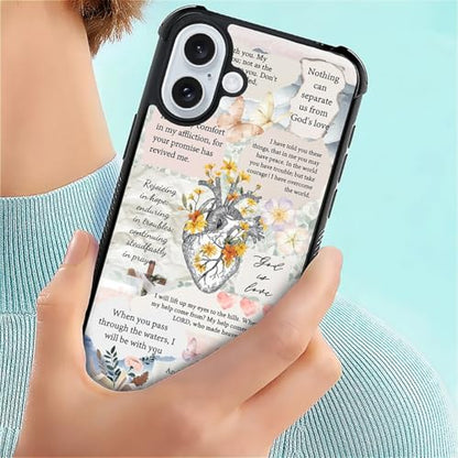 for iPhone 16 Case | Classic Slim Cover Design | Bible Verses Heart - color: Bible Verses Heart, size: iPhone 16