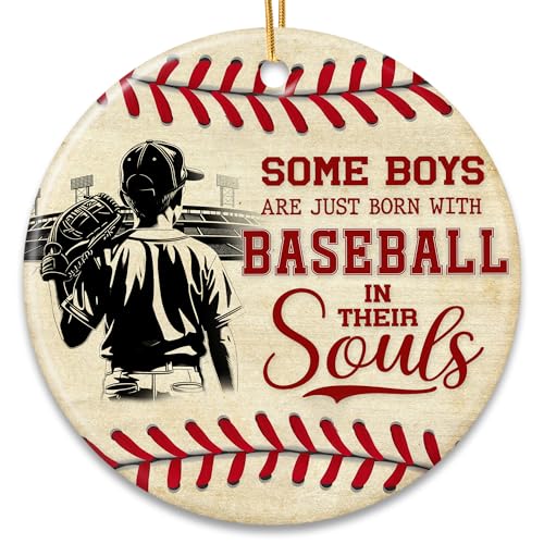 ZAGKOO Baseball Christmas Ornaments - Cool Baseball Gifts for Boys, Kids - color: Baseball
