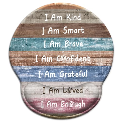 LIMKRIAN Inspirational Ergonomic Mouse Pad with Wrist Rest, 9.8 x 8.6 in - color: Inspirational Quote