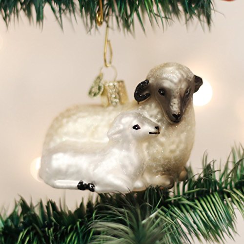 Old World Christmas Sheep with Lamb Glass Blown Ornament for Christmas Tree, Handcrafted Holiday Decoration, Farm Animal Collection - style: Sheep with Lamb