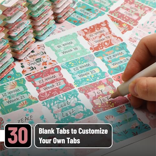 Mr. Pen- Bible Tabs, 120 pcs, Floral Design, Laminated Tabs for Women - color: Floral Design