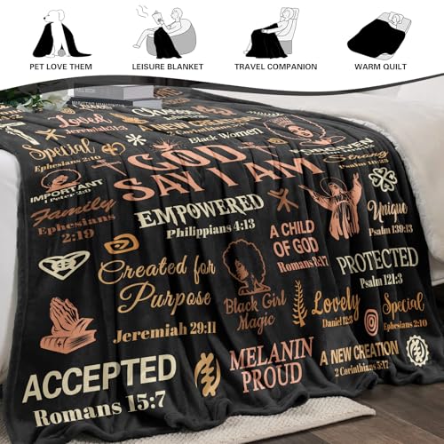 African American Christian Gifts for Women, Black Women Religious Gifts - color: African American Christian Gifts, size: 60"x50"