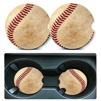 2 Pack Baseball Car Cup Holder Coasters Universal Neoprene Coasters - color: Baseball