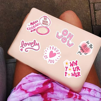 50PCS Pink Positive Affirmation Stickers, Inspirational Qoute Stickers - style: Pink