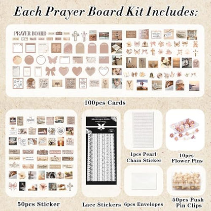 Prayer Board Supplies Kit - 252 Pcs Brown Coquette Christian Gift - style: Brown Coquette