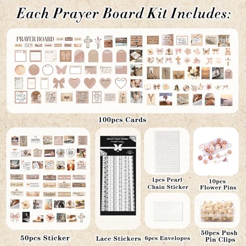 Prayer Board Supplies Kit - 252 Pcs Brown Coquette Christian Gift - style: Brown Coquette