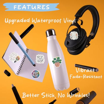 50Pcs Bible Verse Stickers for Water Bottles, Christian Sticker, Waterproof, Fade-Resistant, Faith Stickers for Women, Journaling, Kids,Men - style: Christian50