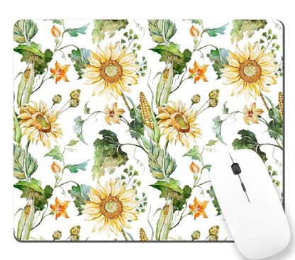 TSSOHU Mouse Pad, Yellow Sunflower Mouse Pad, Mousepad Rectangle Customized Mouse Pads with Designs Non-Slip Rubber Smooth MousePads for Computer Laptop, WMJMP2431, 9.5*7.9 Inch - color: WMJ131