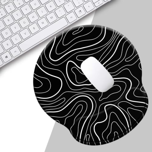Mouse Pads for Desk, Ergonomic Mouse Pad with Wrist Rest Gaming Mousepad - color: Round-D1