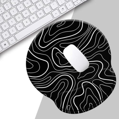 Mouse Pads for Desk, Ergonomic Mouse Pad with Wrist Rest Gaming Mousepad - color: Round-D1