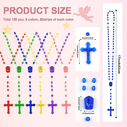 SHAOQINLIN 120 Pcs Plastic Rosary, 17 Inch Bulk Rosaries - size: 120 PCS