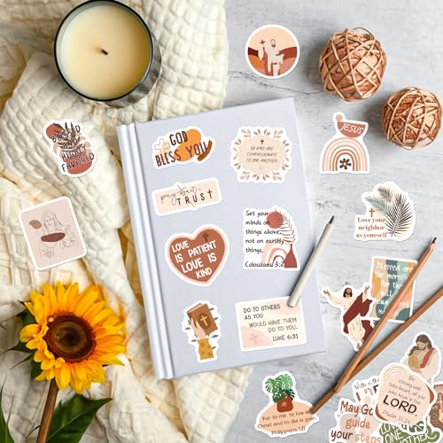 SigyoJeom 200PCS Christian Stickers, Boho Bible Verse & Jesus Faith Decals