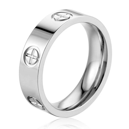 YCSLYW Ladies Stainless Steel Ring Love Friendship Ring Golden high polishing, low allergy Wedding Jewelry Valentine's Day Birthday Gift, 5-10 - color: Silvery, size: 5