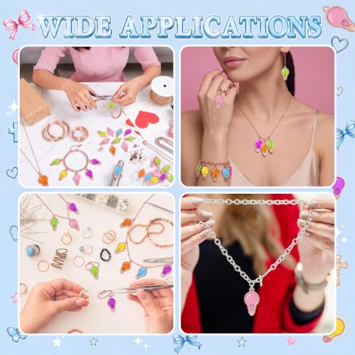 Sasylvia 48pcs Multicolor Light Bulb Charms for Jewelry Making School Craft - style: Multicolor Light Bulb