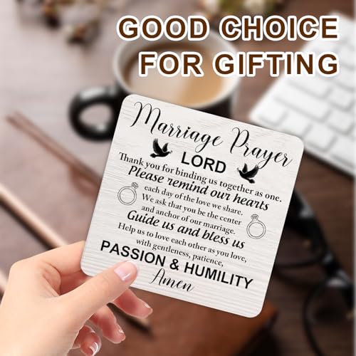 Christian Gifts for Women Men, Religious Wedding Gift, Wedding Gifts For Couples Newlyweds, Marriage Blessing Gifts, Engagement Gifts for Couples, Christian Wooden Plaque Sign With Stand - style: F