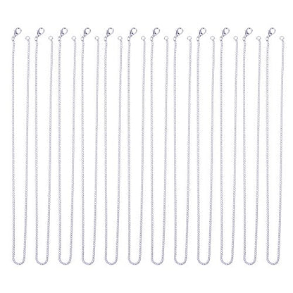 Outus 12 Pack Iron DIY Chain Necklaces Gift Silver Plated Necklace Chain with Lobster Clasp Link for Jewelry Making Supplies(20 Inch) - size: 20 Inch