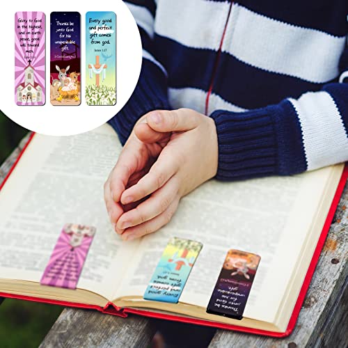 Chinco 30 Pcs Magnetic Bookmarks Christian Bookmarks Bulk Bible Verse Inspirational Scripture Page Clips for Women, Childrens, Kids, Teachers, Mothers Day, Church Supplies, School Gifts (Cartoon) - style: Cartoon