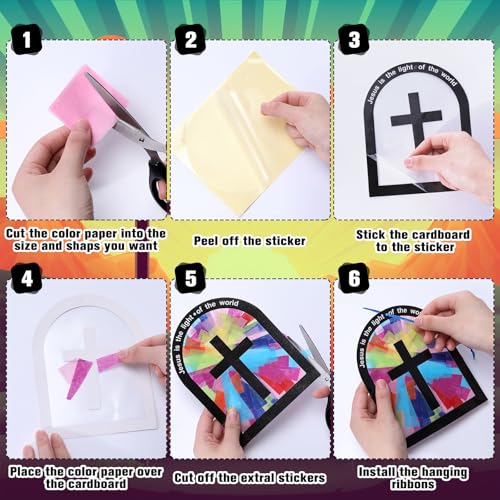 Motipuns 32 Sets Christian Crafts DIY Suncatcher Kit - style: Window