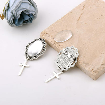 Wedding Double Picture Frame Brooch for Bride Grooms Boutonniece Pin for Wedding Bouquet - color: Color F