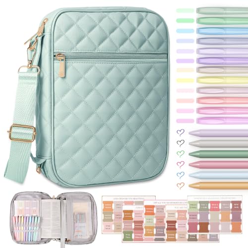 BellaHold Bible Cover Case with Shoulder Strap, Large Bible Bags for Women - color: Sage Green