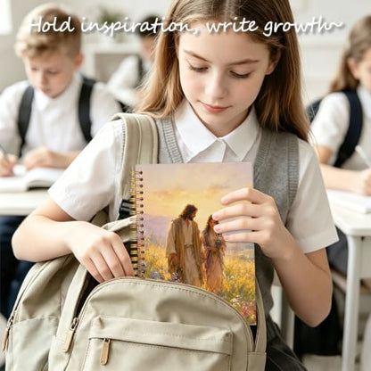Jesus and Woman Christian Spiral Notebook 5.5 x 8.3 Inch - color: White YS-4