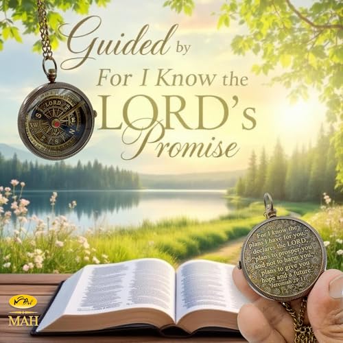 Handmade Religious Brass Compass Gift with Engraved & Embossed Faith Messages – Inspirational Christian Religious Gift Keepsake for Baptism, Confirmation, Christening, First Communion or Christmas - style: For I Know – Edition 2