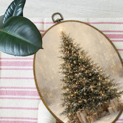 Mcehtle Christmas Winter Pine Tree Gift Wall Art Decor Framed 8.6x11.4 - color: 55