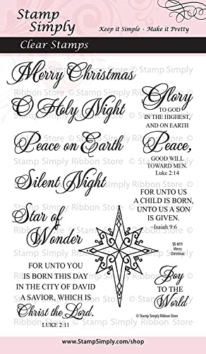 Clear Stamps Christian Religious Merry Christmas 4x6 Inch Sheet - 10 Pieces