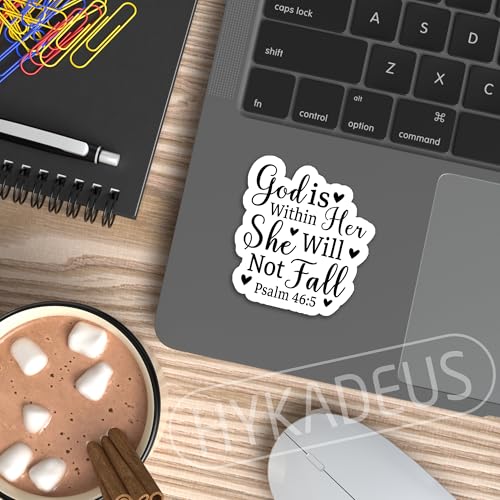 (3Pcs) God is Within Her She Will Not Fall Inspirational Christian Sticker - color: God is Within Her She Will Not Fall Heart