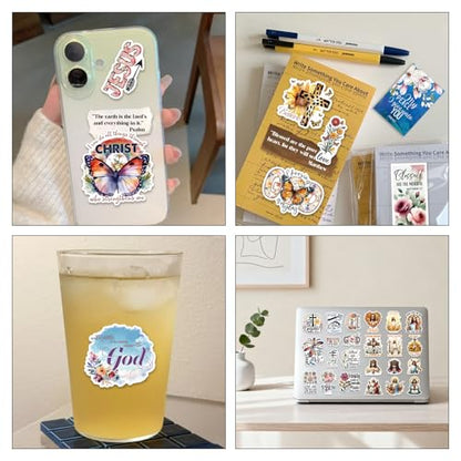 PRSTINCOL Bible Verse Stickers Book, 28 Pages 353 Pcs Religious Scripture Journaling Supplies for Women Water Bottles Journals - color: Bible Story