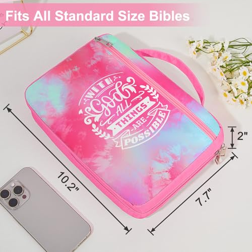 ICOSY Bible Cover, Church Bag for Women and Girls - color: Fuchsia