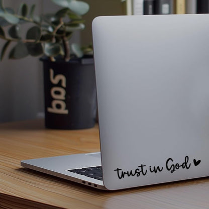 Religious Car Mirror Decal, Trust in God Vinyl Sticker for SUV Truck Van, Waterproof Bible Verse Decoration Easy Peel and Stick Application