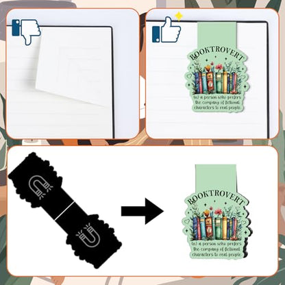 Book Lovers Magnetic Bookmark Gifts - Wxiben 8 Pcs Funny Bookmarks Magnetic for Women Bookworm Book Mark Magnets Page Markers Clip for Women Men Reading Students Teachers Librarian Supplies - style: Book Lovers