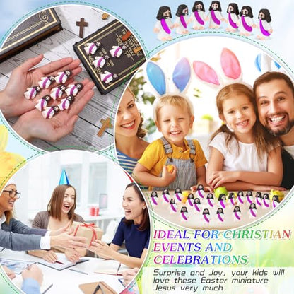Bememo 25Pcs Mini Jesus Figure for Religious Favor,Purple - color: Purple